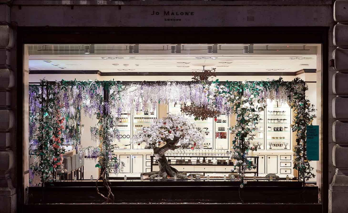 Jo Malone London interior design for visual merchandising of shop window display