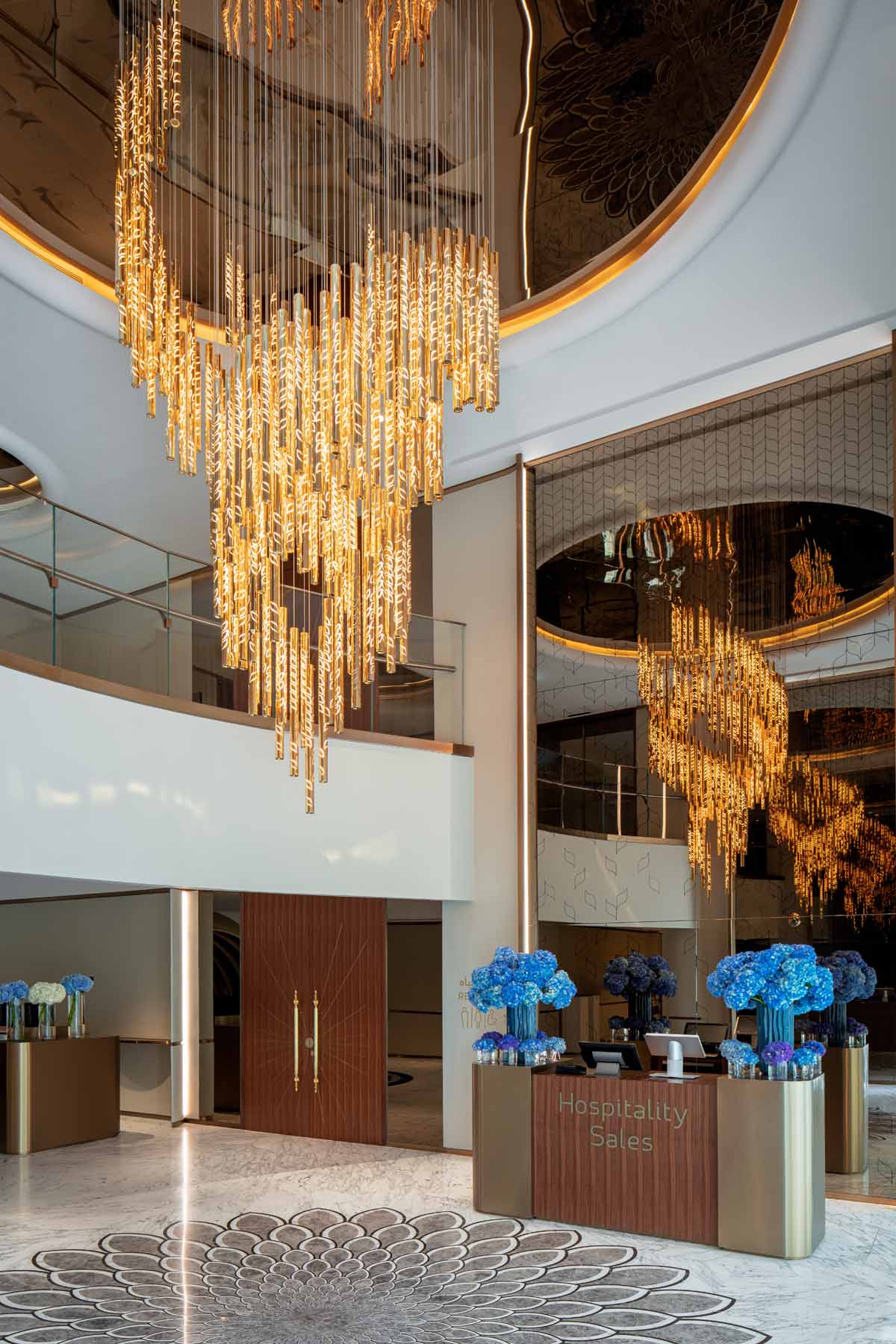 luxurious lighting installation, Burh Al Arab Unveils Newly-Refurbished Lobby With Magnificent Chandelier Centrepiece