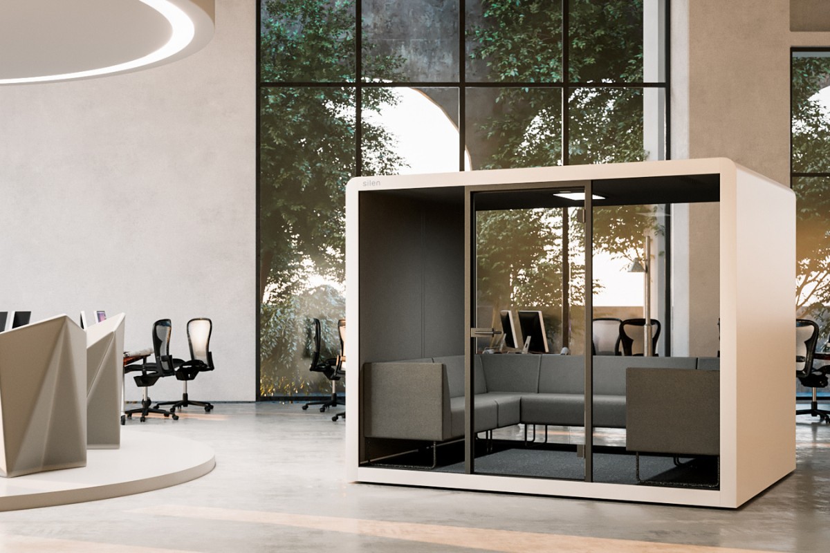 Welltek, Silen: The Collection of Office Phone Booths and Meeting Pods, Available through Welltek