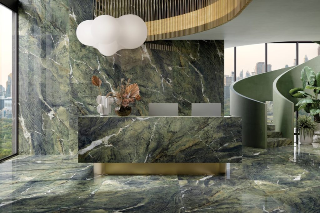 Fantastic Green: A Stunning Fusion of Marble-Inspired Elegance and Nature-Led Design