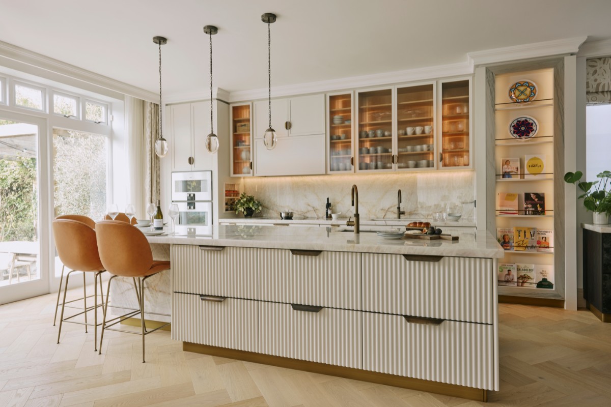 Kitchen, Family Living and Elegant Sophistication Combine in this Open-Plan Kitchen Space