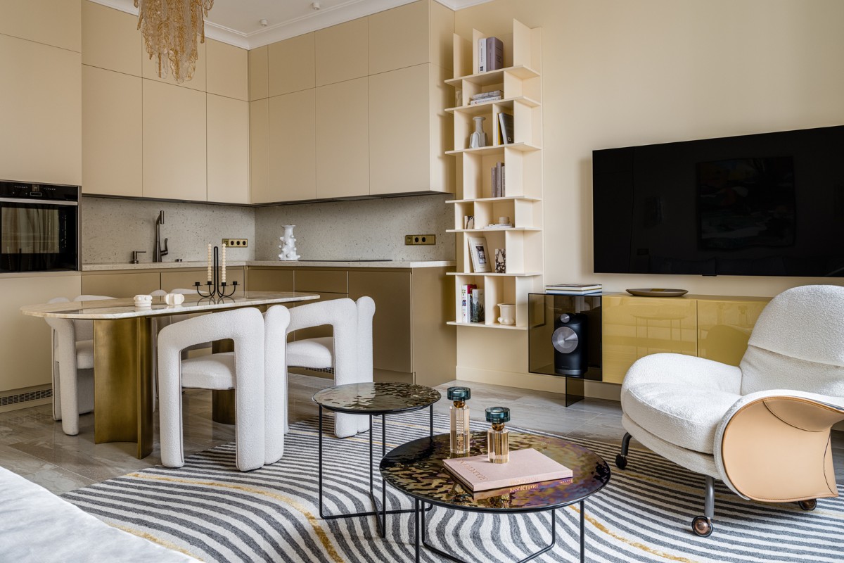 Dots & Points: Creating an Airy and Monochromatic Apartment Design